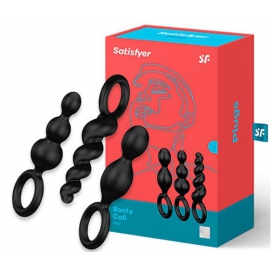 Lot de 3 Plugs Silicone BOOTY CALL Satisfyer 9 x 2.5cm 2