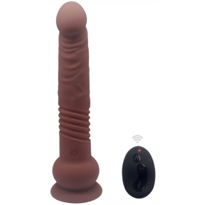 Gode vibrant et rotatif THE COMMANDER 19 x 3.7cm Marron