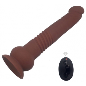 Gode vibrant et rotatif THE COMMANDER 19 x 3.7cm Marron