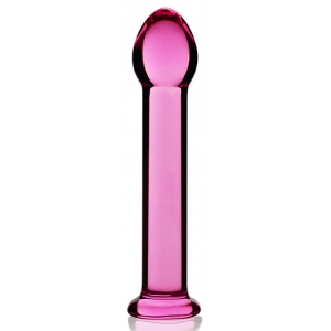 Gode en verre ROMANCE Right 15 x 3.3cm Rose