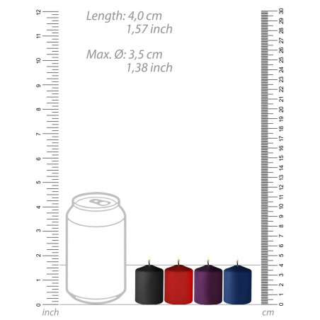 Lot de 4 bougies TEASE CANDLE parfums variés 24g