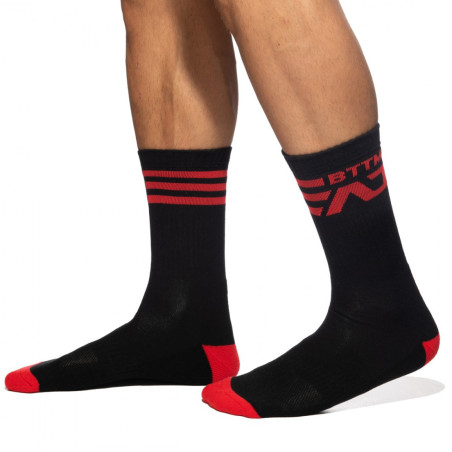 Chaussettes AD BTTM Noir-Rouge