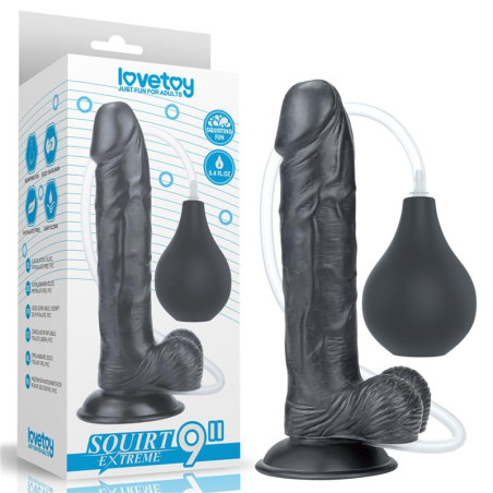 Gode réaliste éjaculateur SQUIRT 20 x 4.5cm Noir
