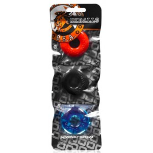 Pack de 3 mini cockrings Oxballs multicolore