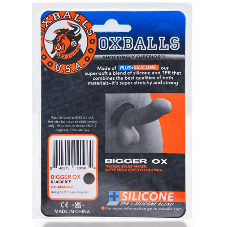 Cockring Silicone Oxballs BIGGER OX Noir