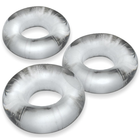 Lot de 3 Cockrings Oxballs FAT WILLY Transparents