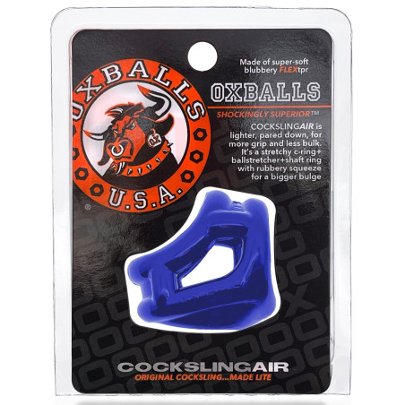 Ballstretcher souple Oxballs COCKSLING AIR Bleu