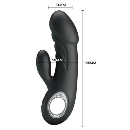 Vibromasseur ANSEL Pretty Love 16cm Noir