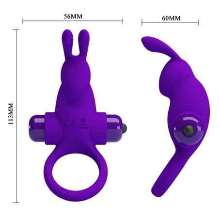 Cockring vibrant DICK RABBIT Pretty Love 30mm Violet