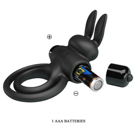 Cockring vibrant DICK RABBIT Pretty Love 25mm Noir