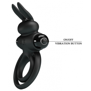 Cockring vibrant DICK RABBIT Pretty Love 25mm Noir