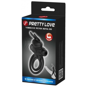 Cockring vibrant DICK RABBIT Pretty Love 25mm Noir
