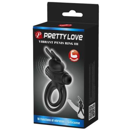 Cockring vibrant DICK RABBIT Pretty Love 25mm Noir