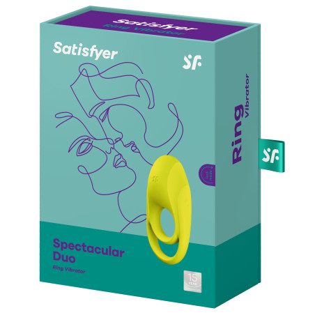 Cockring Vibrant Satisfyer SPECTACULAR DUO Jaune