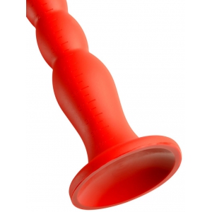 Gode long STRETCH WORM N°2 - 40 x 4cm Rouge