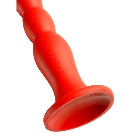Gode long STRETCH WORM N°2 - 40 x 4cm Rouge