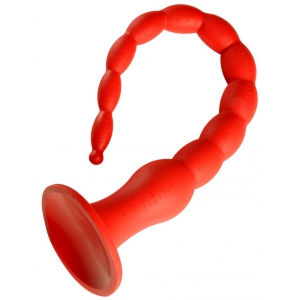 Gode long STRETCH WORM N°4 - 50 x 5.2cm Rouge