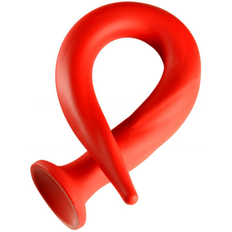 Gode long STRETCH WORM N°5 - 64 x 5.2cm Rouge