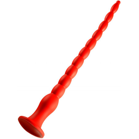 Gode long STRETCH WORM N°6 - 60 x 6cm Rouge