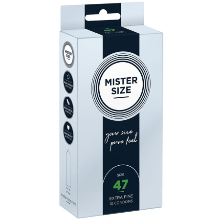 Préservatifs ajustés MISTER SIZE 47 mm | Boîte de 10