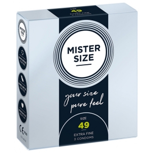 Préservatifs ajustés MISTER SIZE 49 mm | Boîte de 3