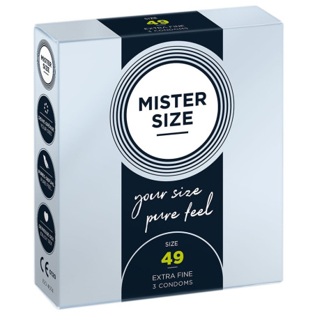 Préservatifs ajustés MISTER SIZE 49 mm | Boîte de 3