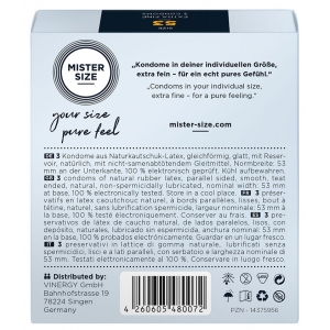 Préservatifs MISTER SIZE 53 mm | Boîte de 3