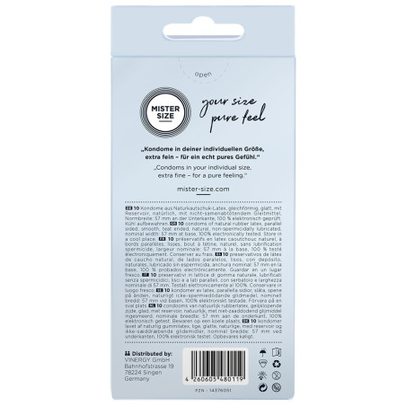 Préservatifs en latex MISTER SIZE 57 mm | Boîte de 10