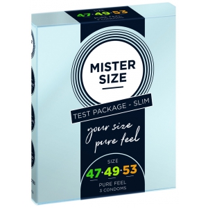 Préservatifs MISTER SIZE Échantillon 3 tailles 47, 49 et 53mm x3