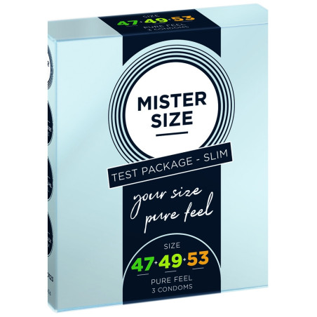 Préservatifs MISTER SIZE Échantillon 3 tailles 47, 49 et 53mm x3