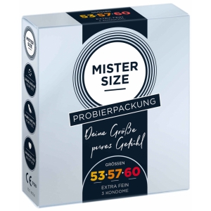 Préservatifs MISTER SIZE Échantillon 3 tailles 53, 57 et 60mm x3