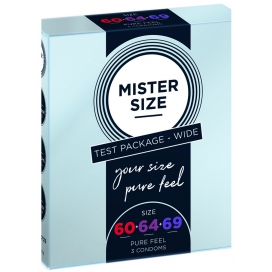 Préservatifs MISTER SIZE Échantillon 3 tailles 60, 64 et 69mm x3