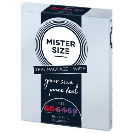 Préservatifs MISTER SIZE Échantillon 3 tailles 60, 64 et 69mm x3 2