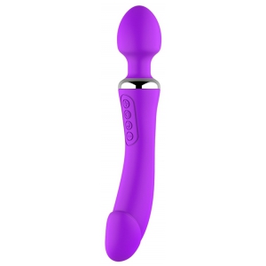 Wand et Vibro DOUBLE END 22cm Violet