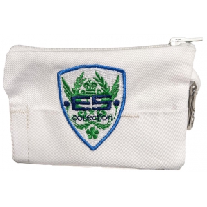 Pochette Denim avec mousqueton Blanc