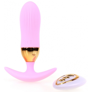 Plug vibrant STRIPE EGG 10 x 3cm Rose