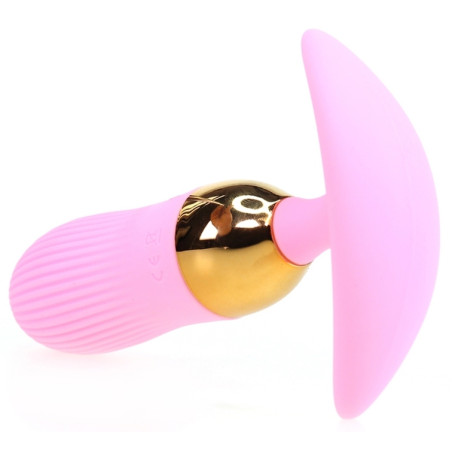 Plug vibrant STRIPE EGG 10 x 3cm Rose