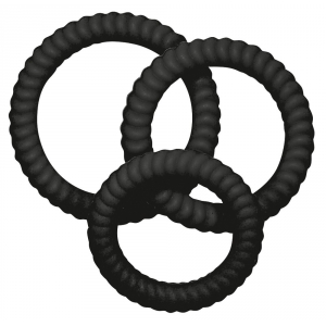 Lot de 3 cockrings silicone LUST Noirs