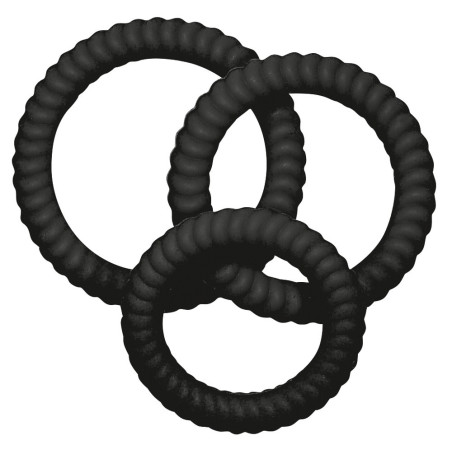Lot de 3 cockrings silicone LUST Noirs