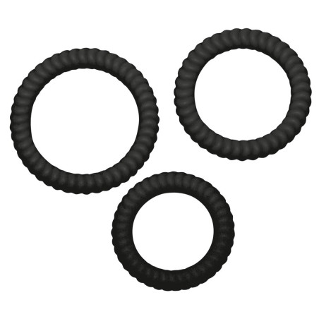 Lot de 3 cockrings silicone LUST Noirs