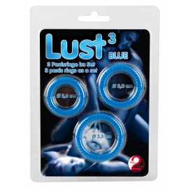 Lot de 3 Cockrings LUST Bleu 2