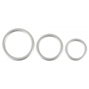 Lot de 3 cockrings Silicone THIN RING Gris