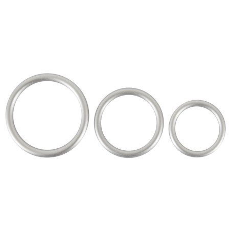 Lot de 3 cockrings Silicone THIN RING Gris