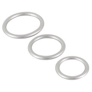 Lot de 3 cockrings Silicone THIN RING Gris