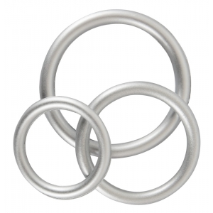 Lot de 3 cockrings Silicone THIN RING Gris