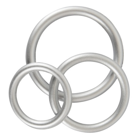 Lot de 3 cockrings Silicone THIN RING Gris
