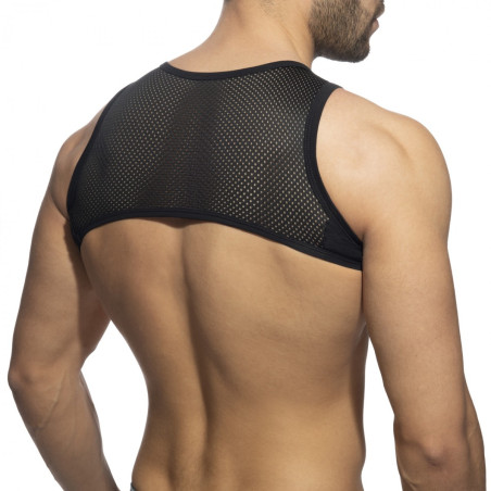 Crop Top MESH-ZIP Noir
