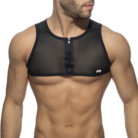 Crop Top MESH-ZIP Noir
