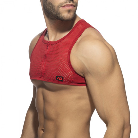 Crop Top MESH-ZIP Rouge