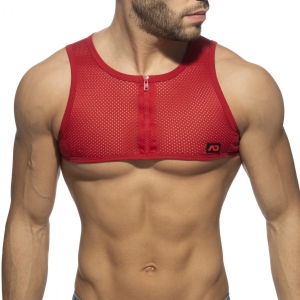 Crop Top MESH-ZIP Rouge